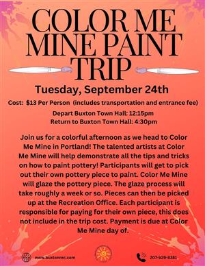 Buxton Recreation: Color Me Mine Paint Trip